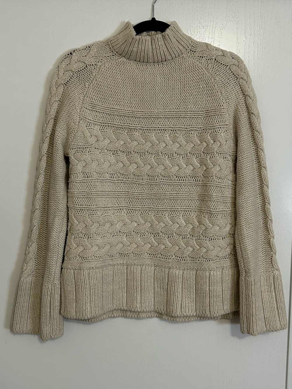 St. John's Bay Cream Cable Mock Neck Sweater